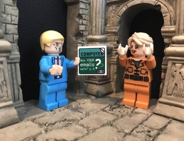 "Trump Sends Hillary to Prison" building block set, offered for sale by online retailer Keep and Grab. (Screengrab via Keep and Grab)