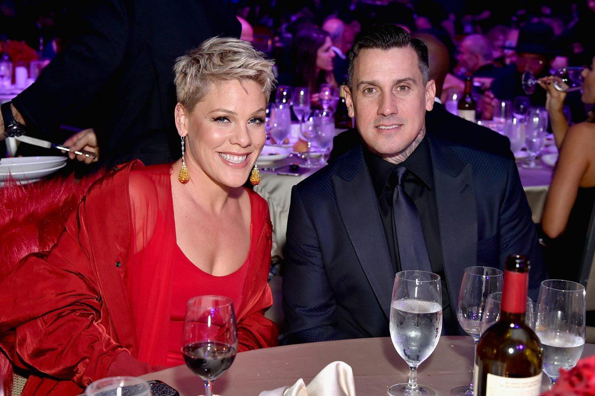 Recording artist Pink (L) and Carey Hart attend the Clive Davis and Recording Academy Pre-GRAMMY Gala and GRAMMY Salute to Industry Icons Honoring Jay-Z in New York City, on Jan. 27, 2018. (Mike Coppola/Getty Images)