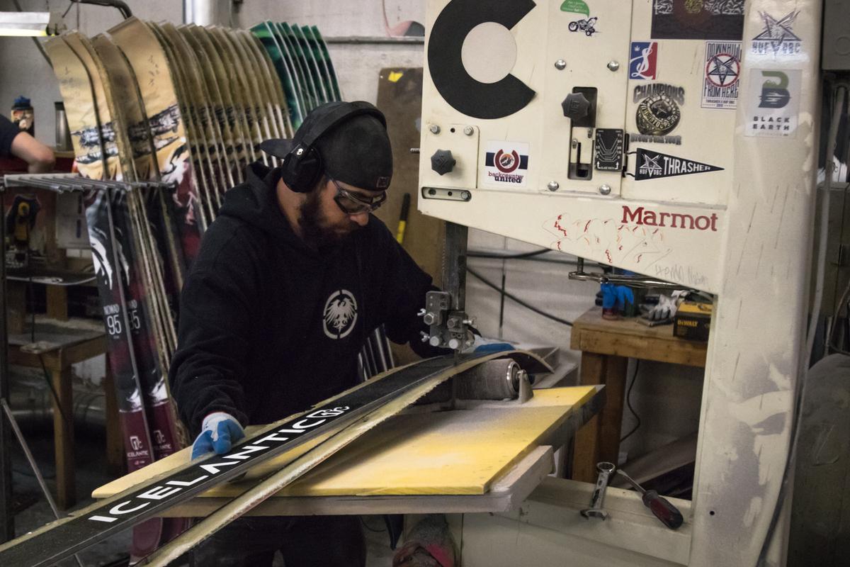 Icelantic skis are handmade in Denver from beginning to end—including the finishing. (Courtesy of Icelantic)