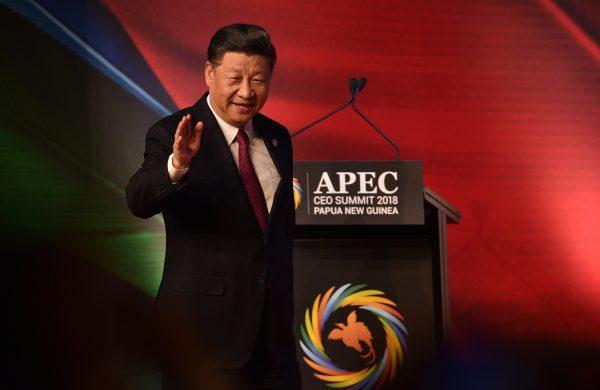 Chinese President Xi Jinping arrives to make his keynote speech for the CEO Summit of the Asia-Pacific Economic Cooperation (APEC) summit in Port Moresby, on Nov. 17, 2018. (Peter Parks/AFP/Getty Images)