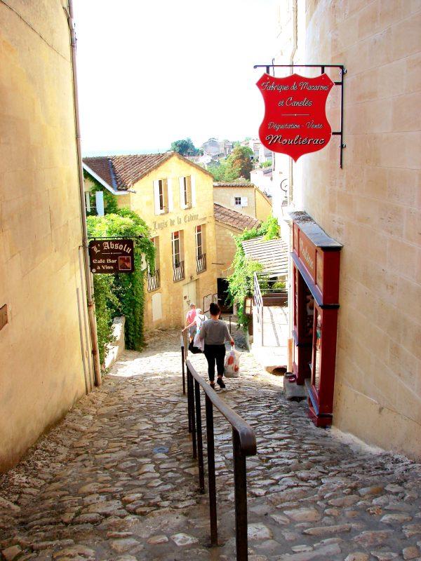 Descending steep cobblestone streets in the village of St. Emilion. (John M. Smith)
