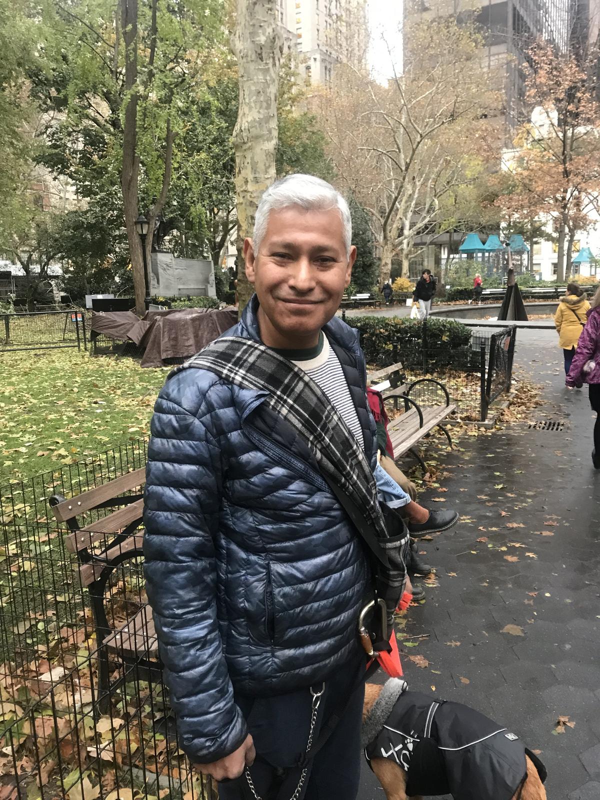 Carlos Rodriguez in Madison Square Park, New York, on Nov. 16, 2018. (Stuart Liess/The Epoch Times)