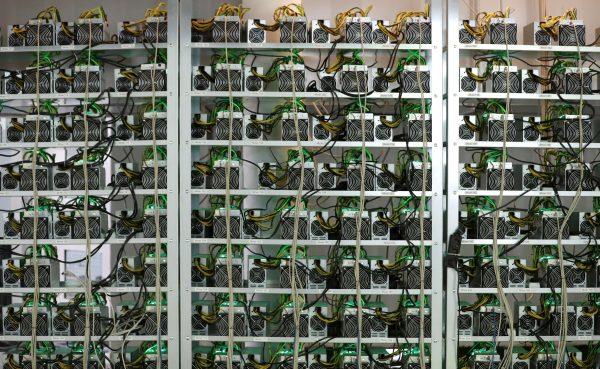 Cryptocurrency miners on racks at the HydroMiner cryptocurrency farming operation near Waidhofen an der Ybbs, Austria, on April 25, 2018. (Reuters/Leonhard Foeger/File Photo)