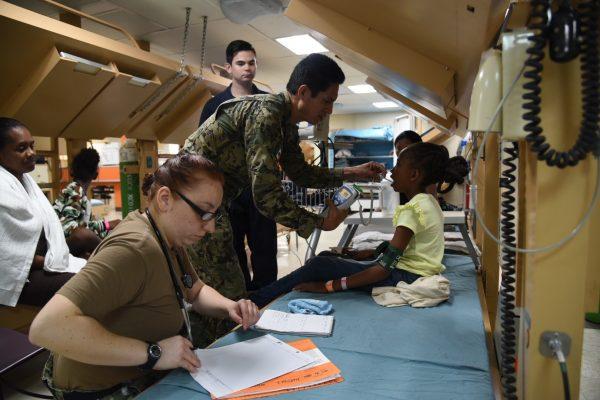 U.S. hospital ship USNS personnel provide medical care off the coast of Colombia. (U.S. Embassy Colombia)