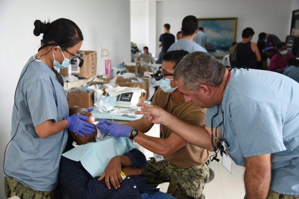 U.S. hospital ship USNS personnel provide dental care off the coast of Colombia. (U.S. Embassy Colombia)