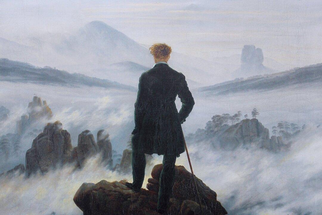 Mountaineer in a Misty Landscape