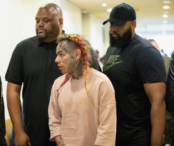Daniel Hernandez, also known as Tekashi 6ix9ine, arriving for his arraignment on assault charges in County Criminal Court #1 at the Harris County Courthouse in Houston, Texas, on Aug. 22, 2018. (Bob Levey/Getty Images)