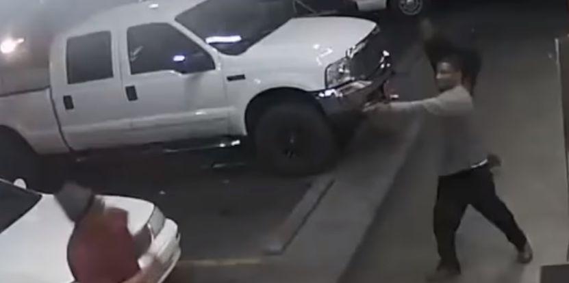 Police in Las Vegas have released video footage of a road rage incident that turned deadly outside of a convenience store. (Las Vegas Police)
