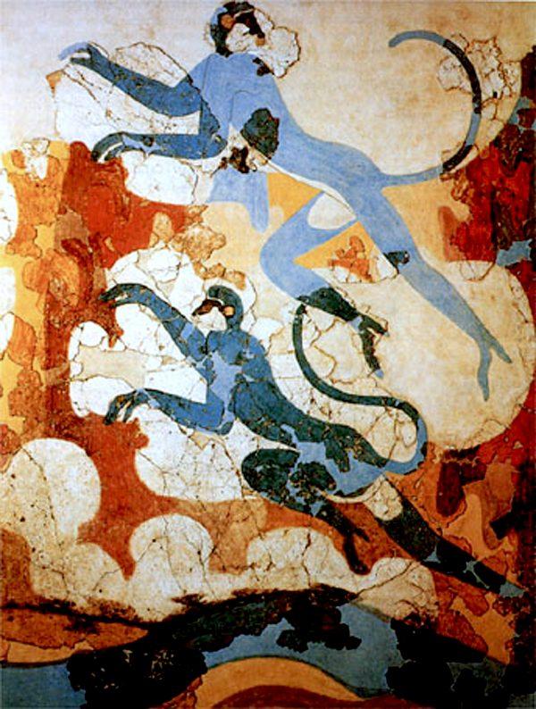 Monkey fresco at Akrotiri. (Manos Angelakis)