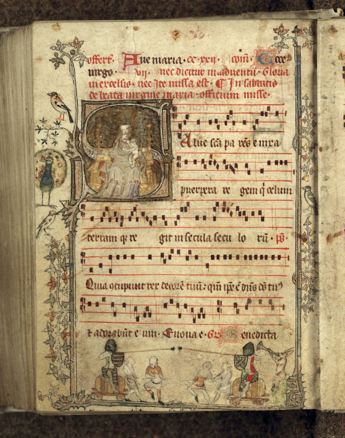 “Gradual" (songbook formerly at Genadedal), 14th century, by an unknown artist from Low Countries. Manuscript, 6 5/16 inches by 4 3/4 inches. Bibliothèque municipale, Douai. (The Frick Collection)