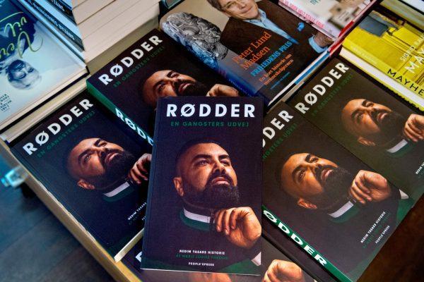 "Roots: A Gangster's Way Out," a book about former gang-member Nedim Yasar, in a bookstore in Copenhagen on Nov. 20, 2018. (Bax Lindhardt/AFP/Getty Images)