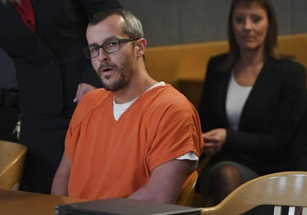 Christopher Watts sits in court for his sentencing hearing at the Weld County Courthouse in Greeley, Colorado on Nov. 19, 2018. (RJ Sangosti/The Denver Post via AP, Pool)