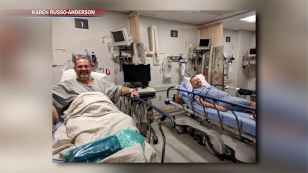 Chad Avery, right, donated one of his kidneys to his longtime friend and colleague Jim Anderson, left. (Screenshot/Fox)