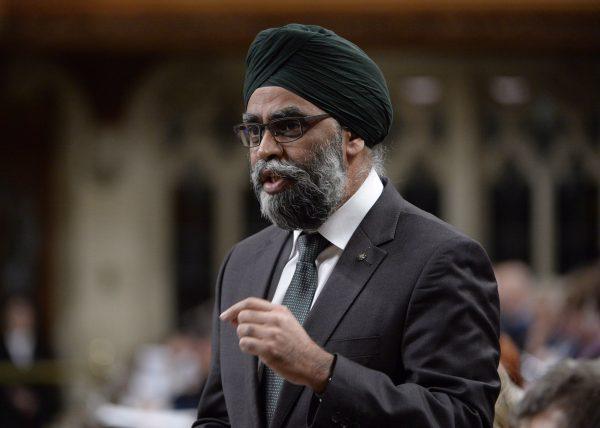 Minister of National Defence Minister Harjit Sajjan responds to a question during Question Period in the House of Commons, on Nov. 22, 2018 in Ottawa. (The Canadian Press/Adrian Wyld)