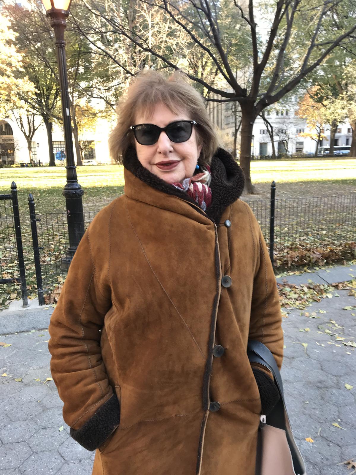 Jenny G in Maddison Square Park, New York, on Nov. 23, 2018. (Stuart Liess/The Epoch Times)