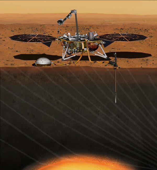 The NASA Martian lander InSight dedicated to investigating the deep interior of Mars is seen in an undated artist's rendering. (NASA/JPL-Caltech/Handout/Reuters)