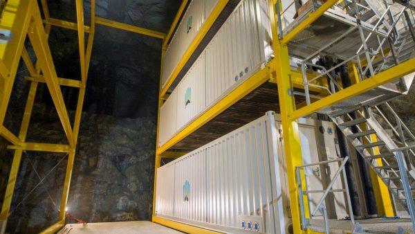 Northern Bitcoin containers inside the Lefdal Mine data center in Måløy, Norway. (Northern Bitcoin)