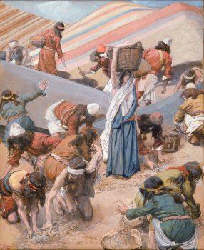 <span style="color: #000000;">Without bread, the Israelites relied on Manna from Heaven to survive 40 years in the desert. “The Gathering of the Manna,” circa 1896–1902, by James Tissot. Jewish Museum. (Public Domain)</span>