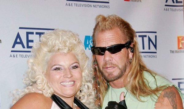 From the reality television show "Dog The Bounty Hunter" Beth Smith (L) and Duane 'Dog' Chapman arrive to A&E Television Networks Upfront celebration held at Rockefeller Center in New York City on April 21, 2005. (Fernando Leon/Getty Images)