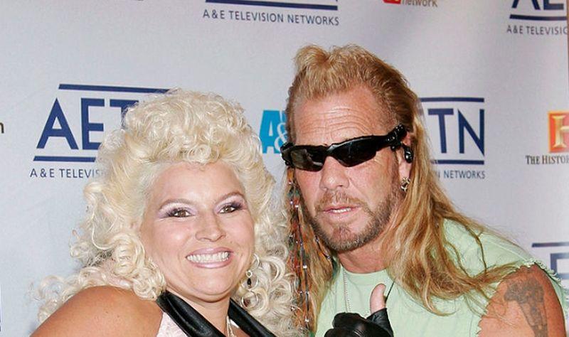 From the reality television show "Dog The Bounty Hunter" Beth Smith (L) and Duane 'Dog' Chapman at A&E Television Networks Upfront celebration held at Rockefeller Center April 21, 2005, in New York City. (Fernando Leon/Getty Images)