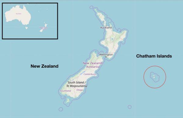 The Chatham Islands form an archipelago of around 10 islands in the Pacific Ocean, about 500 miles east of the South Island of New Zealand. (OpenStreetMap)