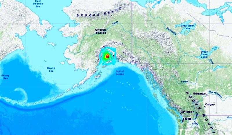 A 6.6 magnitude earthquake struck north of Anchorage, Alaska on Nov. 30, 2018. (USGS)