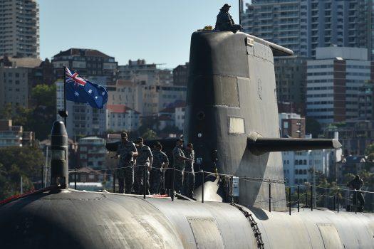 The Royal Australian Navy’s HMAS Waller (SSG 75), a Collins-class diesel-electric submarine, is seen in Sydney Harbour on Nov. 2, 2016. (Peter Parks/AFP/Getty Images)
