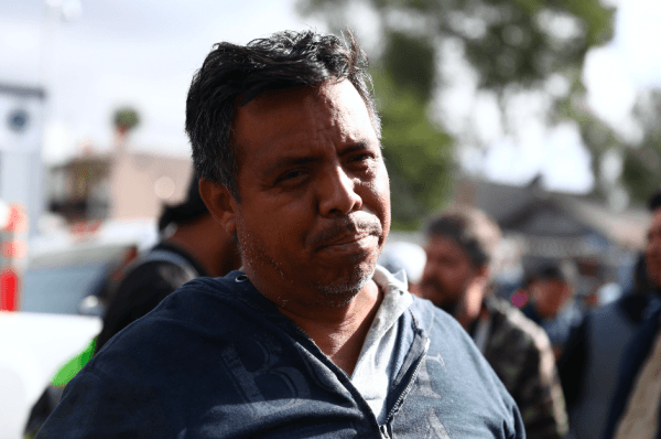  Pueblo Sin Fronteras Director Irineo Mujica talks to reporters outside the near-empty migrant camp at the Benito Juarez sports complex near the U.S. border in Tijuana, Mexico, on Dec. 1, 2018. (Charlotte Cuthbertson/The Epoch Times)