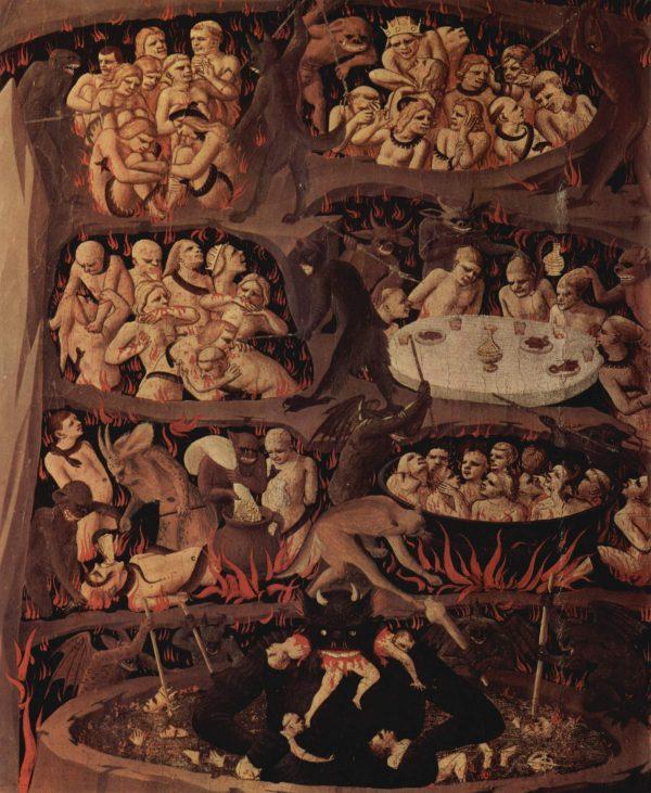 If we rely on just the emotions, we whirl round and round in our own hell. “The Last Judgment, Hell,” circa 1431, by Fra Angelico. (Public Domain)