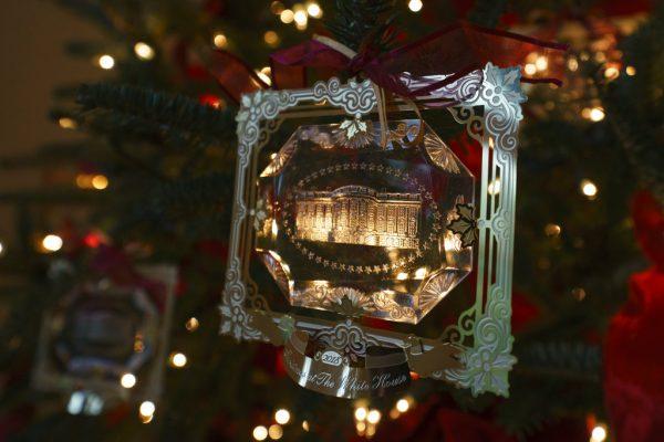 The First Family's official Christmas ornament during the press preview at the White House, on Nov. 26, 2018. (Carolyn Kaster/AP Photo)