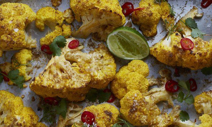 Coconut Roasted Cauliflower Wedges With Cilantro and Lime