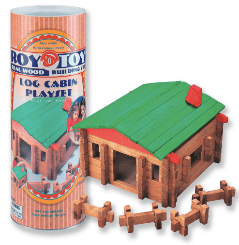 Classic Log Cabin in a Large Canister. (Courtesy of Roy Toy)