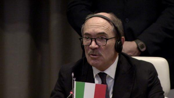 Federico Cafiero De Raho, a prosecutor in Italy, told the press conference the investigation would continue, in The Hague, Netherlands, on Dec. 5, 2018. (Eurojust)