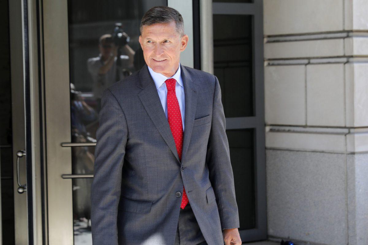 Retired Lt. Gen. Michael Flynn, former national security adviser to President Donald Trump, departs the E. Barrett Prettyman U.S. Courthouse following a pre-sentencing hearing on July 10, 2018. (Aaron P. Bernstein/Getty Images)
