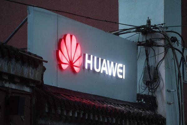 A Huawei sign outside a store selling mobile phones in Beijing on Aug. 6, 2018. (Greg Baker/AFP/ Getty Images)