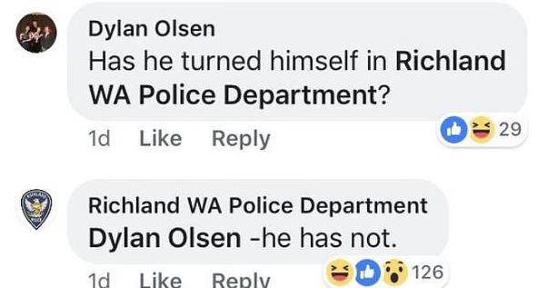 After several days, people wanted to know if Akers had actually turned himself into the police. (Richland Police Facebook)