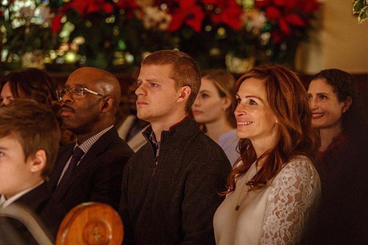 (L-R) Courtney B. Vance, Lucas Hedges, and Julia Roberts in “Ben Is Back.” (Roadside Attractions)