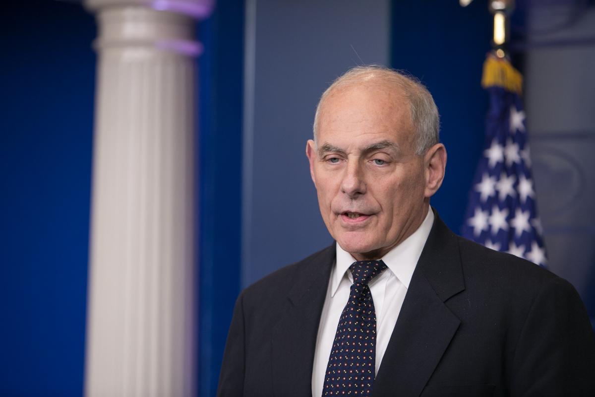 Then-White House Chief of Staff John Kelly in Washington on Oct. 19, 2017. (Benjamin Chasteen/The Epoch Times)