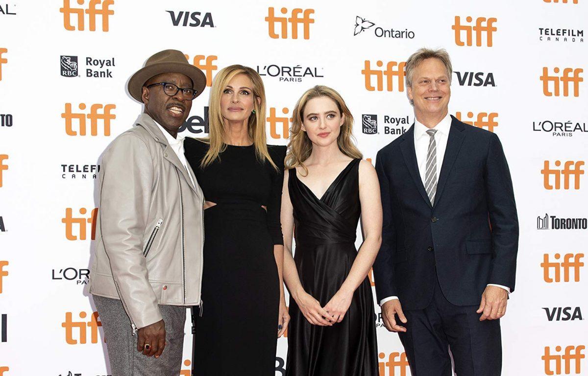 (L-R) Courtney B. Vance, Julia Roberts, Kathryn Newton, and director Peter Hedges at an event for “Ben Is Back.” (Valerie Macon/gettyimages.com)