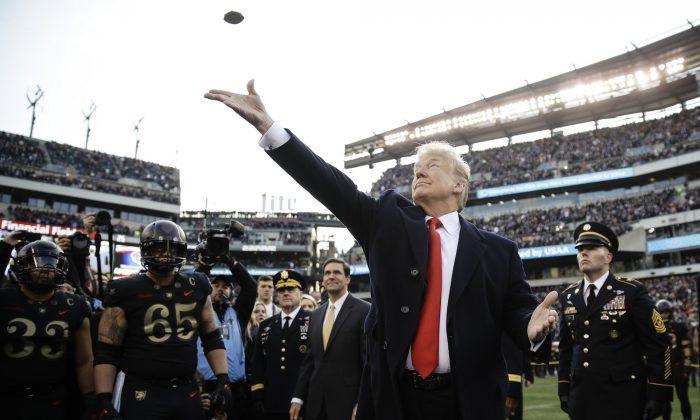 Video: Trump Handles Coin Toss at Army-Navy Game, Crowd Erupts Into Cheers