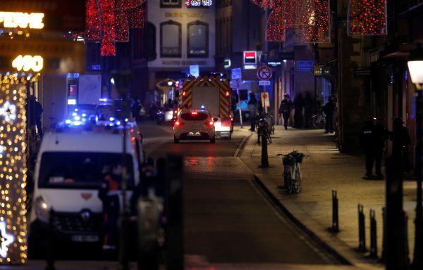 Rescue teams work at the scene of shooting in Strasbourg, France, on Dec. 11, 2018. (Vincent Kessler/Reuters)