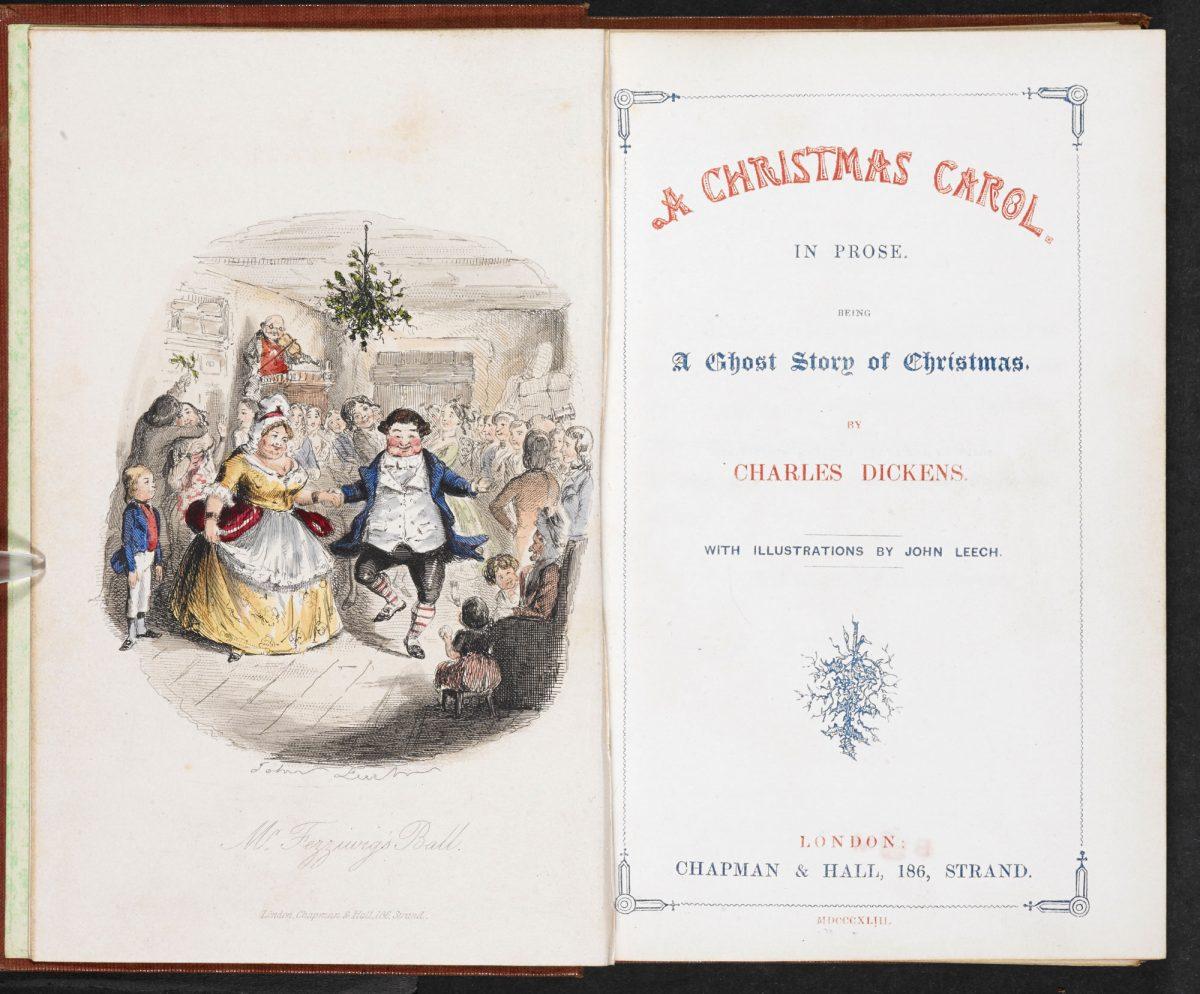<span style="color: #000000;">The first edition of "A Christmas Carol in Prose: Being a Ghost Story of Christmas," 1843, by Charles Dickens with illustrations by John Leech. (Public domain)</span>
