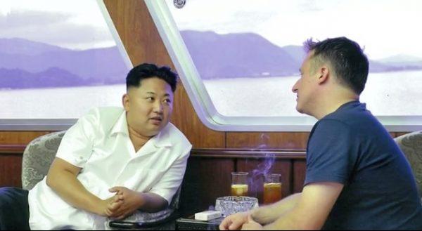 Canadian businessman Michael Spavor with Kim Jong Un in 2013. (Reuters TV)