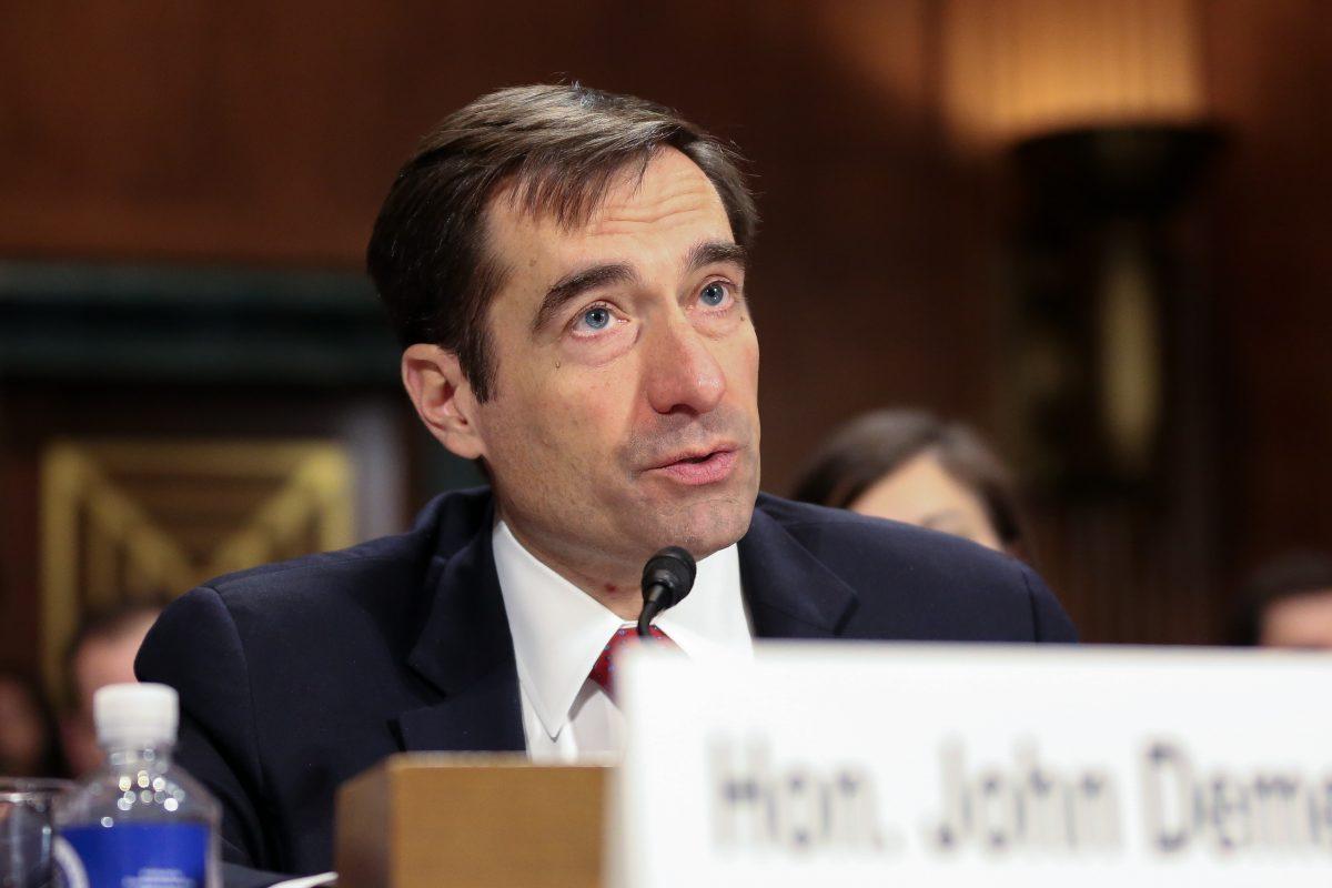 John Demers, assistant attorney general of the National Security Division at the Department of Justice, testifies at the Senate Judiciary Committee hearing on “China's Non-Traditional Espionage Against the United States: The Threat and Potential Policy Responses" in Washington on Dec. 12, 2018. (Jennifer Zeng/The Epoch Times)