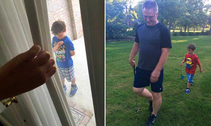 Boy shows up at neighbor’s door every day to do yard work after soldier dad is deployed