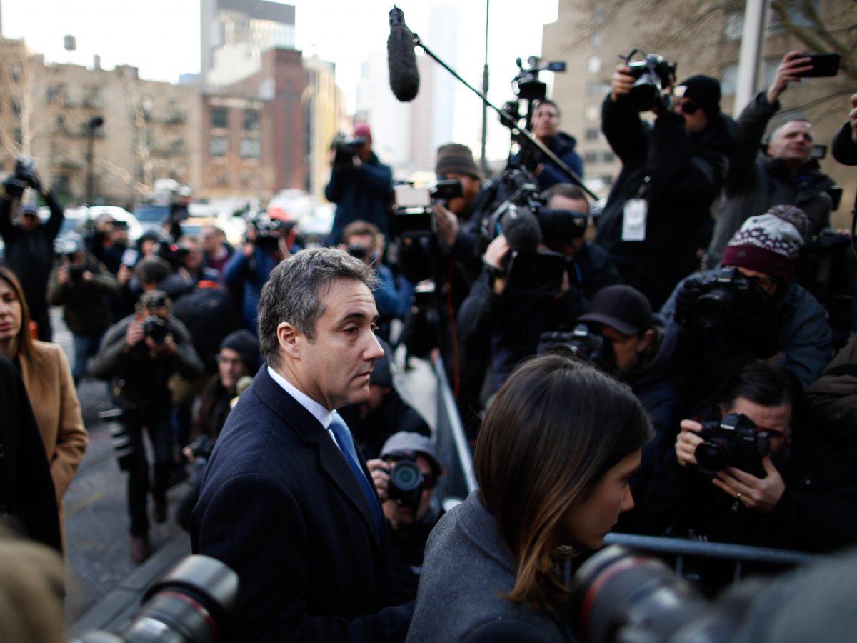 Michael Cohen, (L) President Donald Trump's former personal attorney and fixer, arrives at federal court for his sentencing hearing, December 12, 2018 in New York City. (Eduardo Munoz Alvarez/Getty Images)