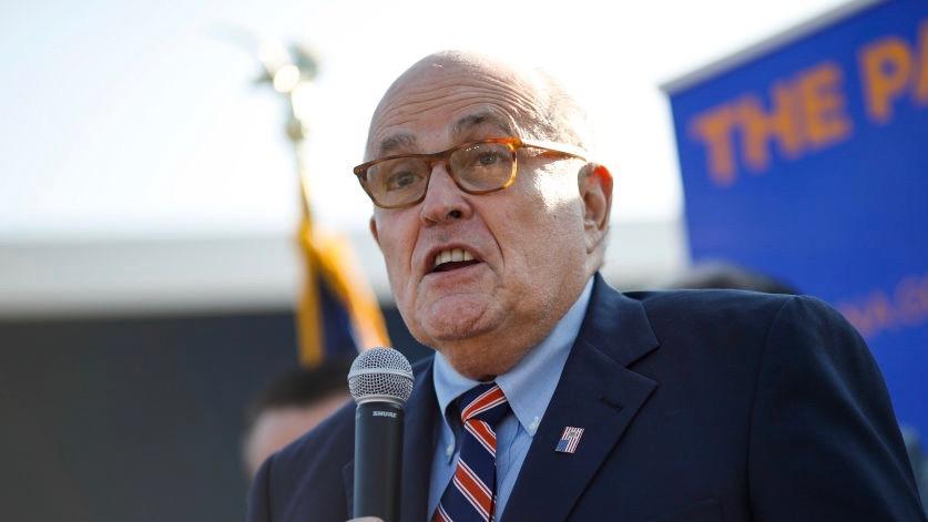 Former New York City Mayor Rudy Giuliani arrives to campaign for Republican Senate hopeful Mike Braun in Franklin Township, Indiana on Nov. 3, 2018. (Aaron P. Bernstein/Getty Images)