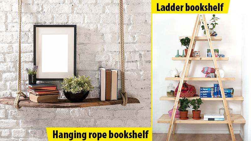 10 great ideas for DIY bookshelves, #3 will have you wondering!
