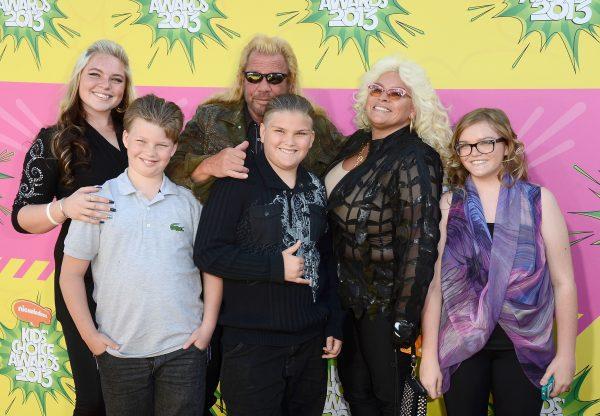TV personality Duane 'Dog' Chapman (C) and family at USC Galen Center in Los Angeles, California, on March 23, 2013. (Frazer Harrison/Getty Images)