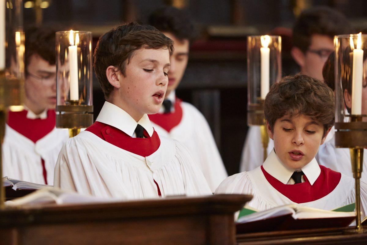 Choristers sing in King's College Chapel. (Kevin Leighton)
